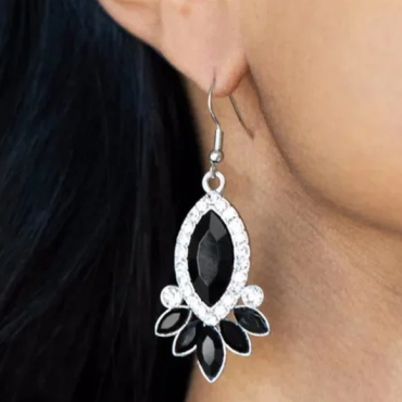 Prismatic Parade Black and White Earrings